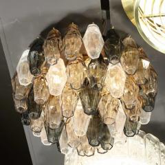 Modernist Handblown Murano Mixed Polyhedral Flush Mount with Brass Fittings - 2659896
