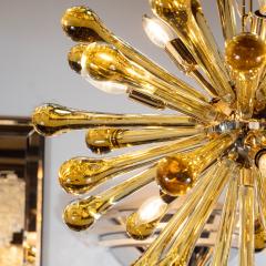 Modernist Handblown Murano Smoked Honey Glass Sputnik with Brass Fittings - 1560008