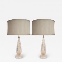 Modernist Handblown Murano Table Lamps in Glass Brass w 24kt Gold Flecks - 2669562