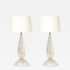 Modernist Handblown Murano Table Lamps in Glass and Brass 24 karat Gold Flecks - 4556967