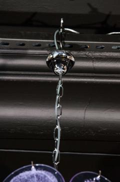 Modernist Handblown Murano Tranluscent Lavender Four Tier Disc Chandelier - 1581014