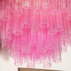 Modernist Handblown Murano Translucent Fuschia Chandelier with Chrome Fittings - 2551405