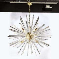 Modernist Handblown Translucent Murano Camer Glass Brushed Brass Sputnik - 2659585