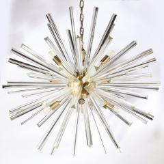 Modernist Handblown Translucent Murano Camer Glass Brushed Brass Sputnik - 2659597