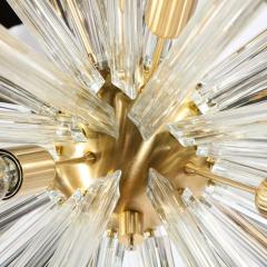 Modernist Handblown Translucent Murano Camer Glass Brushed Brass Sputnik - 2659608