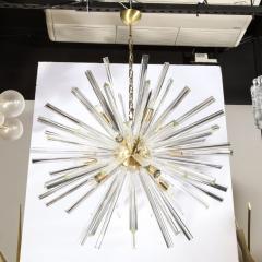 Modernist Handblown Translucent Murano Camer Glass Brushed Brass Sputnik - 2659621