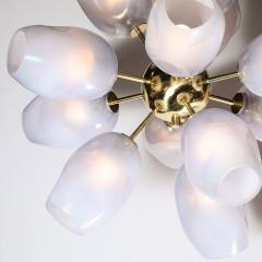 Modernist Helios Chandelier in Hand Blown Murano Smoked Lavender Glass Brass - 3819270