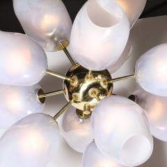 Modernist Helios Chandelier in Hand Blown Murano Smoked Lavender Glass Brass - 3819271