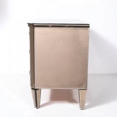 Modernist Hollywood Regency Style Smoked Bronze Mirrored Chest of Drawers - 4489723