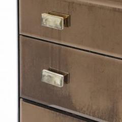 Modernist Hollywood Regency Style Smoked Bronze Mirrored Chest of Drawers - 4489725