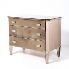 Modernist Hollywood Regency Style Smoked Bronze Mirrored Chest of Drawers - 4489728