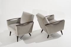 Modernist Lounge Chairs in Grey Velvet Italy 1950s - 2539720