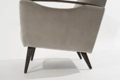 Modernist Lounge Chairs in Grey Velvet Italy 1950s - 2539722