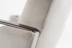 Modernist Lounge Chairs in Grey Velvet Italy 1950s - 2539725