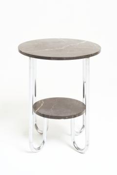 Modernist Marble and Nickel Side Table - 4218361