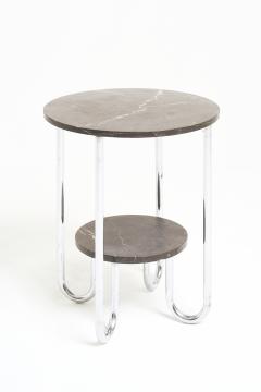 Modernist Marble and Nickel Side Table - 4218362