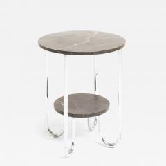 Modernist Marble and Nickel Side Table - 4218404