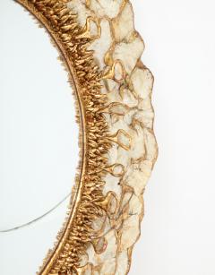 Modernist Mirror made of Mica and Gilded Resin  - 3150881