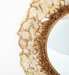 Modernist Mirror made of Mica and Gilded Resin  - 3150883