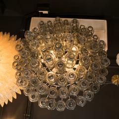 Modernist Murano Glass Smoked Silver Barbell Chandelier with Brass Fittings - 1560934