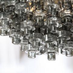 Modernist Murano Smoked Grey Glass Barbell Chandelier with Brass Fittings - 2704561