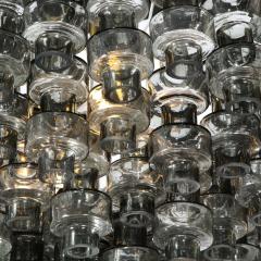 Modernist Murano Smoked Grey Glass Barbell Chandelier with Brass Fittings - 2704600