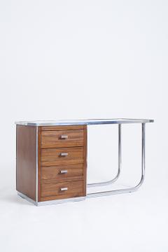Modernist Nickel and Mahogany Desk - 4007452