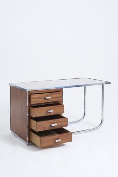 Modernist Nickel and Mahogany Desk - 4007453