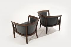 Modernist Oak Framework Lounge Chairs C 1950s - 2685458