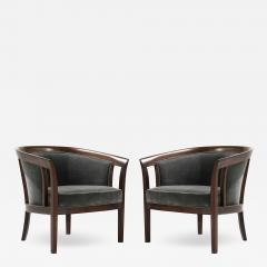 Modernist Oak Framework Lounge Chairs C 1950s - 2686113