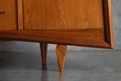 Modernist Oak Highboard Reconstruction Period France Circa 1955 - 4662647