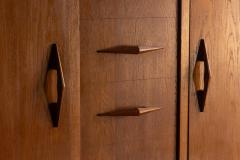 Modernist Oak Highboard Reconstruction Period France Circa 1955 - 4662651