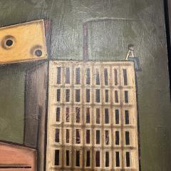 Modernist Oil Painting on Canvas France 1990s - 4570238