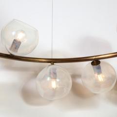 Modernist Oil Rubbed Bronze Chandelier with Organic Hand Blown Murano Shades - 3645555