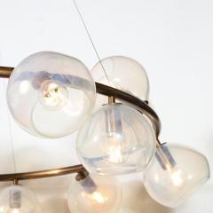 Modernist Oil Rubbed Bronze Chandelier with Organic Hand Blown Murano Shades - 3645556