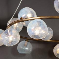 Modernist Oil Rubbed Bronze Chandelier with Organic Hand Blown Murano Shades - 3645616