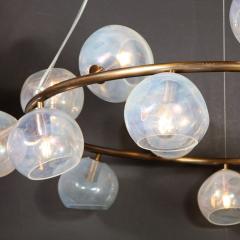 Modernist Oil Rubbed Bronze Chandelier with Organic Hand Blown Murano Shades - 3645643
