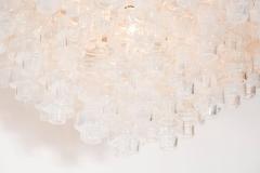 Modernist Opalescent and Clear Murano Glass Barbell Chandelier - 1580585