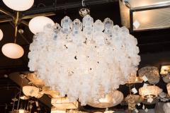Modernist Opalescent and Clear Murano Glass Barbell Chandelier - 1580588
