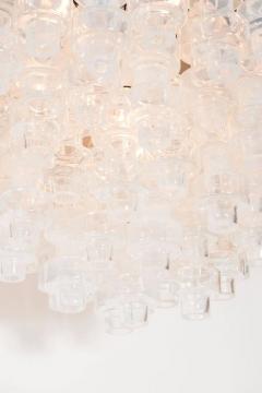 Modernist Opalescent and Clear Murano Glass Barbell Chandelier - 1580589
