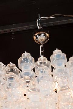 Modernist Opalescent and Clear Murano Glass Barbell Chandelier - 1580683