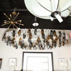 Modernist Oval Handblown Murano Mixed Polyhedral Chandelier w Chrome Fittings - 2551417