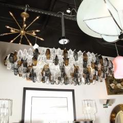 Modernist Oval Handblown Murano Mixed Polyhedral Chandelier w Chrome Fittings - 2551418