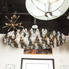 Modernist Oval Handblown Murano Mixed Polyhedral Chandelier w Chrome Fittings - 2551422