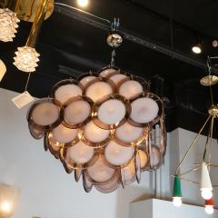Modernist Pagoda Style Disc Chandelier in Handblown Murano Amethyst Glass - 1560026