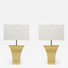 Modernist Pair of Brass Table Lamps - 2068847