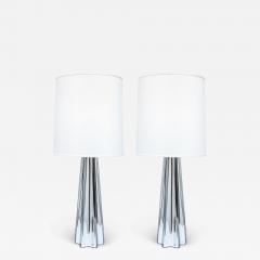 Modernist Pair of Handblown X Form Lamps in Handblown Murano Mercury Glass - 2552551