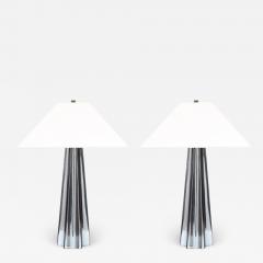 Modernist Pair of Handblown X Form Lamps in Handblown Murano Mercury Glass - 2669571
