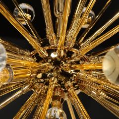 Modernist Polished Brass Sputnik w Handblown Murano Translucent Orbital Points - 2143339