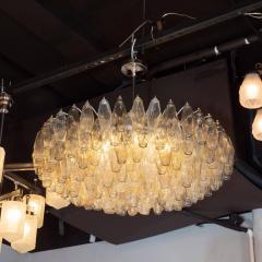 Modernist Polyhedral Chandelier in Topaz Citrine Clear Handblown Murano Glass - 1560338